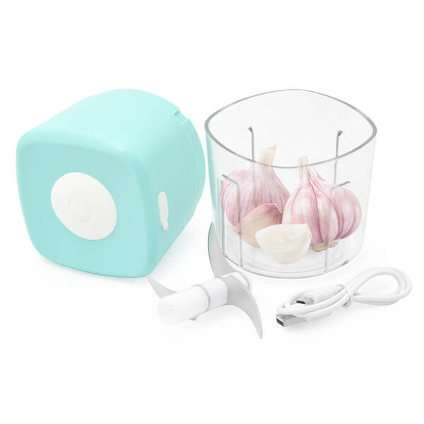 Mini Processador Moedor Elétrico Usb Sem Fio Azul