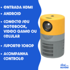 Mini Projetor Hdmi Apresentação Filmes 3000 Lumens Portátil Yt