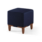Mini Puff Oxford De Linho Para Apoio De Pés - Blue Jeans