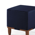 Mini Puff Oxford De Linho Para Apoio De Pés - Blue Jeans