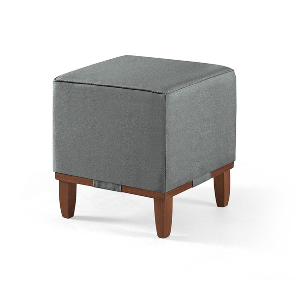 Mini Puff Oxford De Linho Para Apoio De Pés - Chumbo