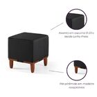 Mini Puff Oxford De Linho Para Apoio De Pés - Preto