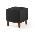 Mini Puff Oxford De Linho Para Apoio De Pés - Preto