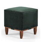 Mini Puff Oxford Veludo Para Apoio De Pés - Verde Militar