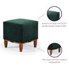 Mini Puff Oxford Veludo Para Apoio De Pés - Verde Militar