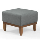 Mini Puff Quadrado Multiuso Para Sala - Chumbo