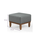 Mini Puff Quadrado Multiuso Para Sala - Chumbo