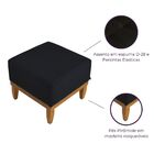 Mini Puff Quadrado Multiuso Para Sala Linho - Preto
