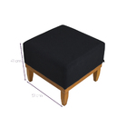 Mini Puff Quadrado Multiuso Para Sala Linho - Preto