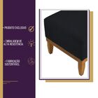 Mini Puff Quadrado Multiuso Para Sala Linho - Preto