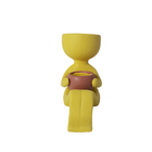 Mini Robert Bob Com Vasinho Sem Planta  Amarelo