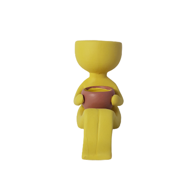 Mini Robert Bob Com Vasinho Sem Planta  Amarelo