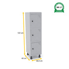 Mini Roupeiro De Aço 3 Portas Pitão Pandin - Cinza