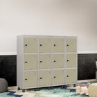 Mini Roupeiro De Aço 3 Portas Pitão Pandin - Cinza/bege