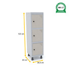 Mini Roupeiro De Aço 3 Portas Pitão Pandin - Cinza/bege