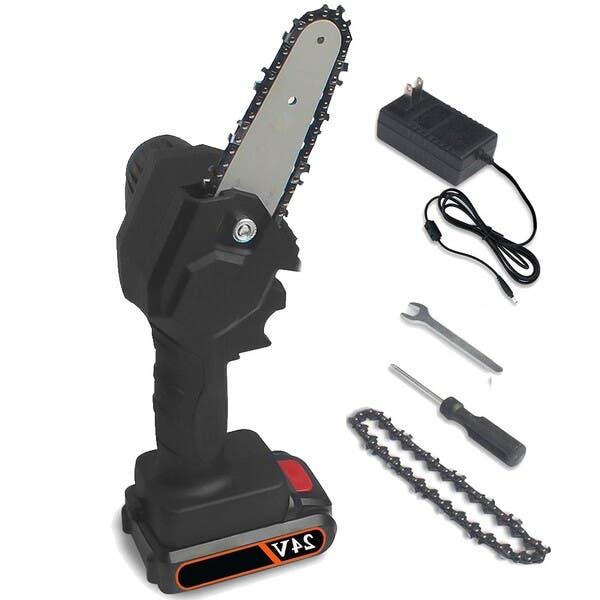 Mini Serra Eletrica Motoserra Sem Fio Portatil 24v De Mao Corta