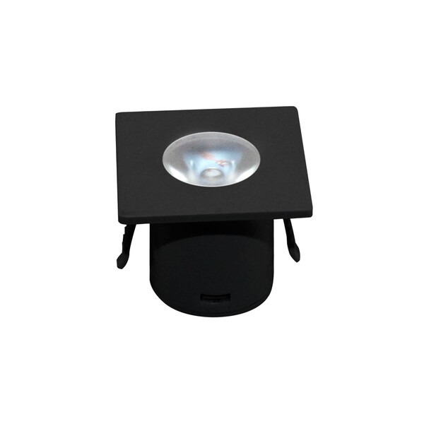 Mini Spot de Embutir LED 1W Luz Amarela Quadrado Preto Kian Bivolt