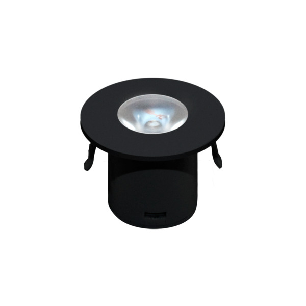 Mini Spot de Embutir LED 1W Luz Amarela Redondo Preto Kian Bivolt