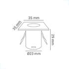 Mini Spot Embutir Para Movéis Quadrado Branco 3 5cm Led 1w 30