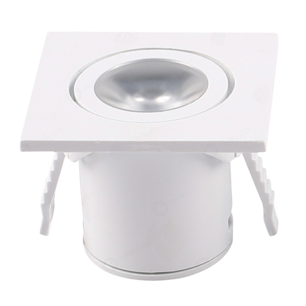 Mini Spot Embutir Para Movéis Quadrado Branco 3 5cm Led 1w 30