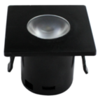 Mini Spot Led 1 5w Embutir Quadrado Preto 2700k