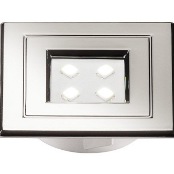 Mini Spot Led Para Marcenaria Quadrado Cromado 1w Luz Branca