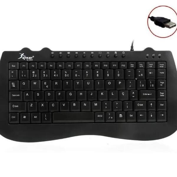 Mini Teclado Usb Para Notebook Multimidia Preto Abnt2