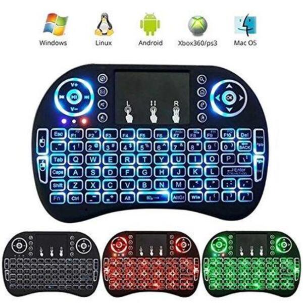 Mini Teclado Wireless Android Box  Pc   Smartv Com Luz Rgb*