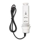 Mini Totem Manual com Cabo de 1,6m Branco 2 Tomadas Duto QTMov