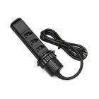 Mini Totem Manual com Cabo de 1,6m Preto 3 Tomadas Duto QTMov