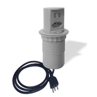 Mini Totem Pop Manual Cinza Com 1 Tomada 250/20A + 2 USB 2.1A Com Cabo De Alimentação Qtmov