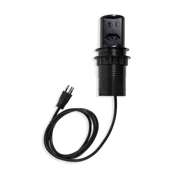 Mini Totem Pop Manual com Cabo de 1,6m Preto 1 Tomadas Duto QTMov