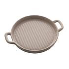 Mini Travessa De Porcelana Com Alça Nórdica Cinza Matt 20cm