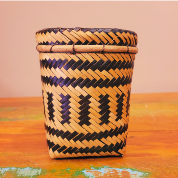 Mini Urutú (cesto) de Arumã Etnia Baniwa 10 X 10 Cm - Mod. 6