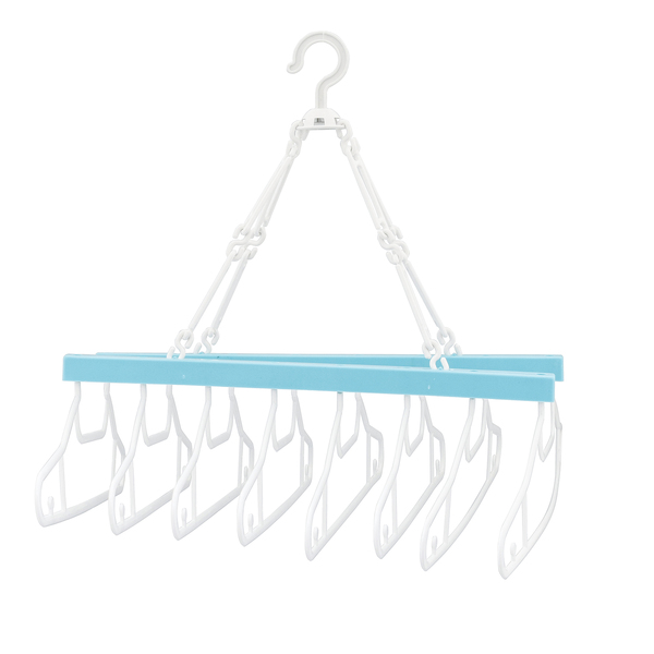 Mini Varal 8 Cabides Branco e Azul Maxeb
