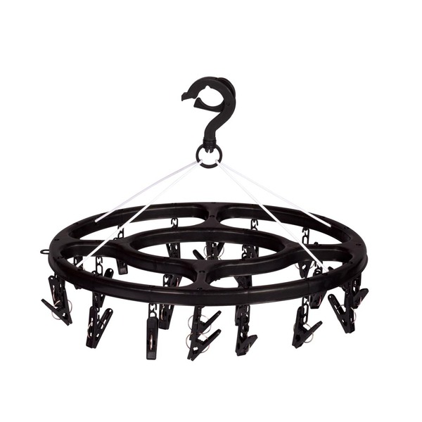 Mini-varal Oval 24 Prendedores Preto Mor