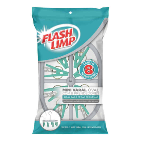 Mini Varal Oval Com 8 Prendedores