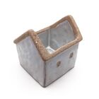 Mini Vaso Enfeite Cerâmica Rustico Casa Cinza 6 5x7cm