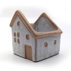 Mini Vaso Enfeite Cerâmica Rustico Casa Cinza 6 5x7cm