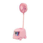 Mini Ventilador E Porta Lápis Infantil - Rosa