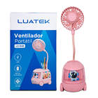 Mini Ventilador E Porta Lápis Infantil - Rosa