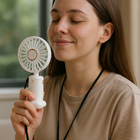 Mini Ventilador Portátil Recarregável Mão E Mesa Com Display