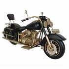 Miniatura Decorativa Motocicleta Em Metal Preto 27 5cm Dr0129