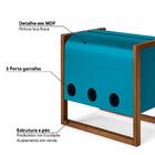 Minibar Adega Retrô Com 3 Portas Garrafas Canyon - Cacau/azul