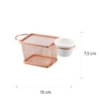 Minicesta Retangular Inox Com Molheira Dynasty 10x8cm Rose