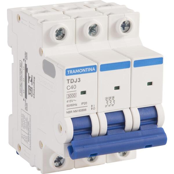 Minidisjuntor Tdj3ka 3 P 40 A Curva C Tramontina