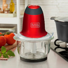 Miniprocessador Black Decker Vermelho Jarra de Vidro MP200V-B
