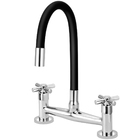 Misturador De Cozinha Flexível Preto Mesa 1/4 Volta C62