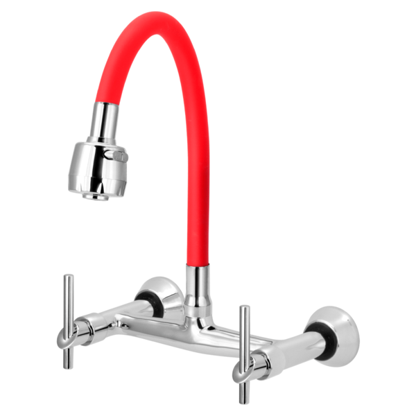 Misturador De Cozinha Flexível Vermelho Para Parede 1/4 De Vo