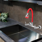 Misturador De Cozinha Flexível Vermelho Para Parede 1/4 De Vo